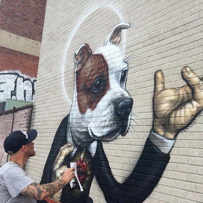 Jean 'Turf One' Labourdette - Artist at Work on End BSL Mural