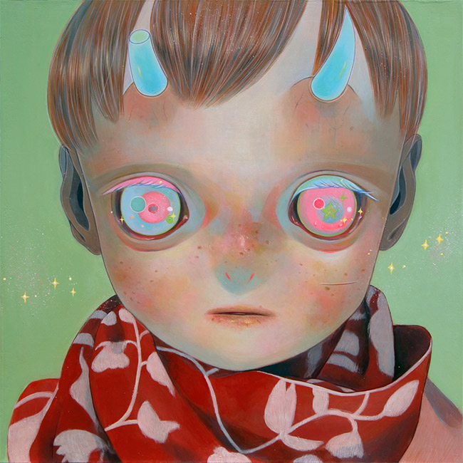 Hikari Shimoda - Blue Horns Red Scarf