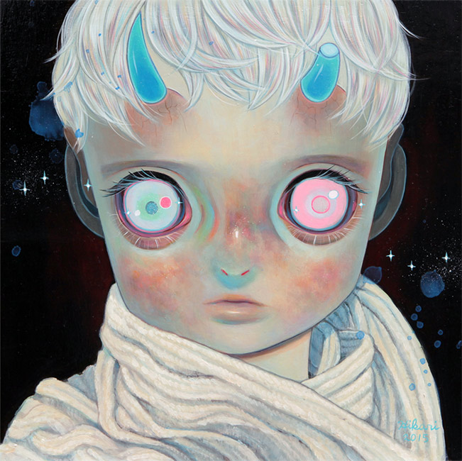 Hikari Shimoda - Blue Horns White Scarf