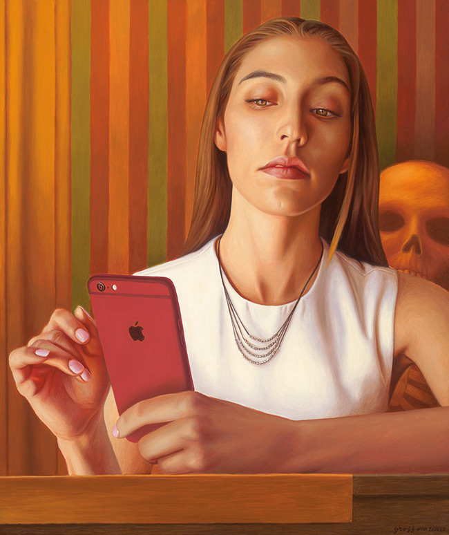 Alex Gross - Mirror (After Tooker)