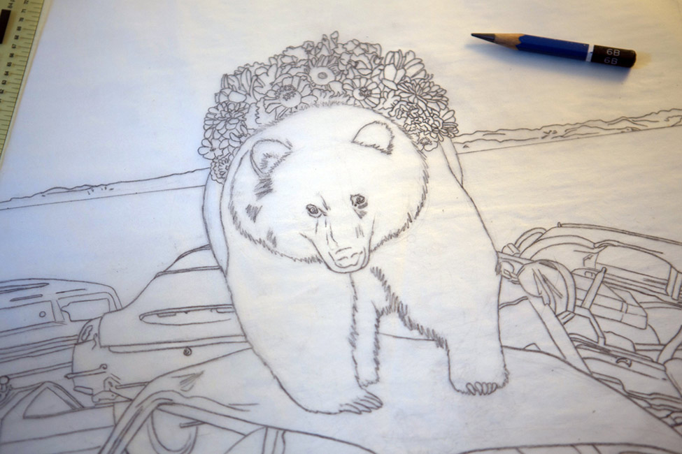 Amy Guidry - Bear (Drawing in Progress)