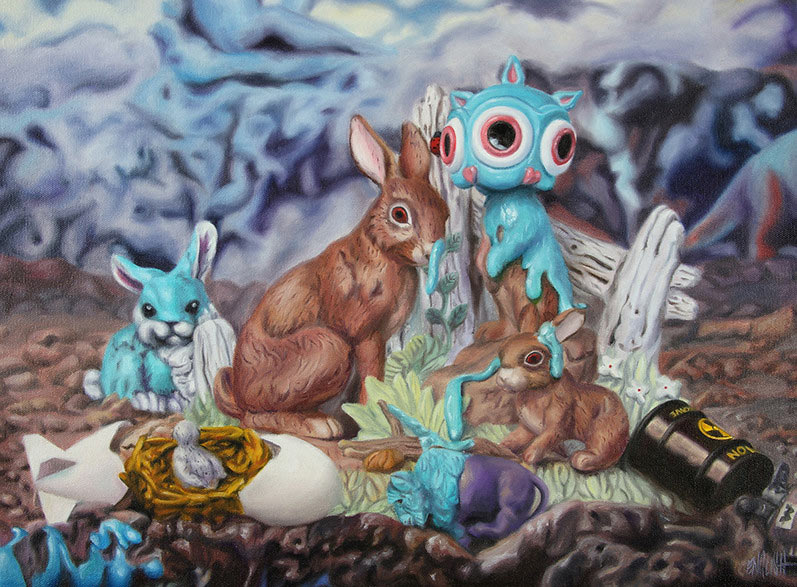 Ron English - Melting Rabbbit