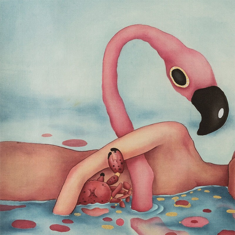Alice Lin - Flamingo and Rabbit 2 (Detail 1)