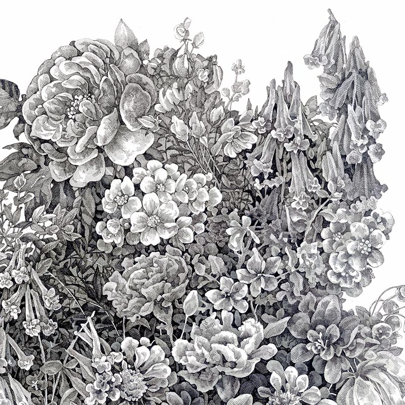Song Kang - Gray Flowers (Detail 1)