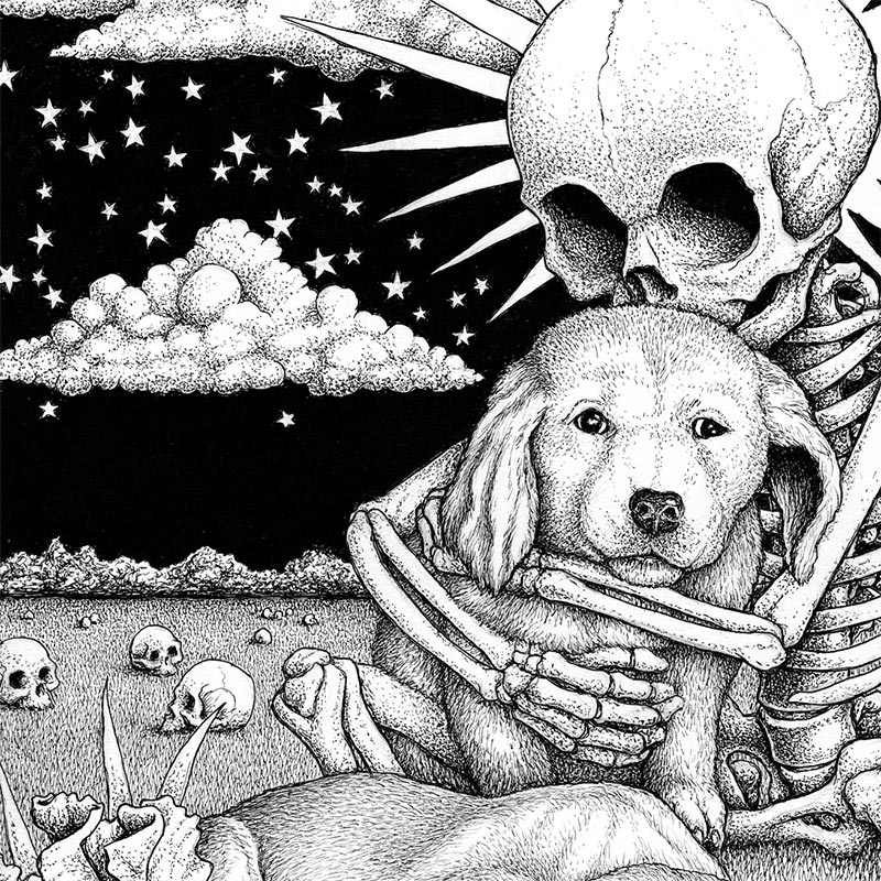 Win Wallace - Skeleton with Dogs (Detail 2)