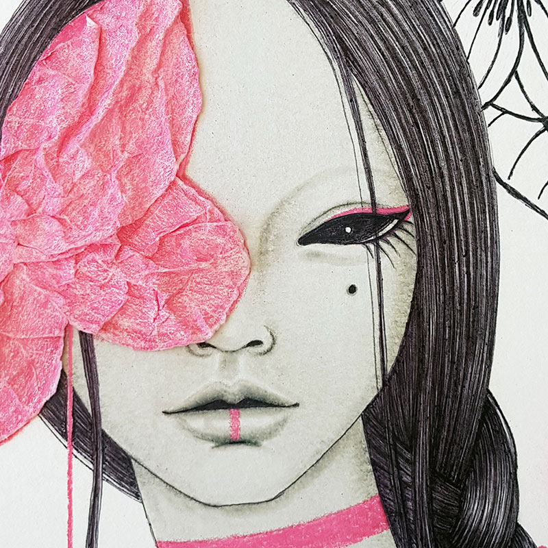 Anne Martwijit - Pink Threads (Detail 1)