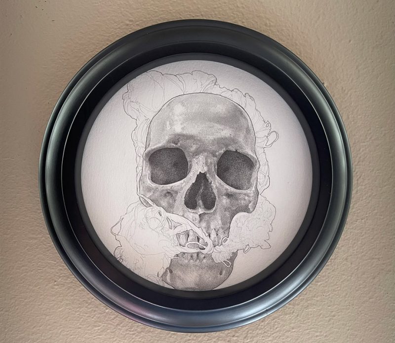 Adrian Cherry - Skull and Yarn Study (Framed - Front)