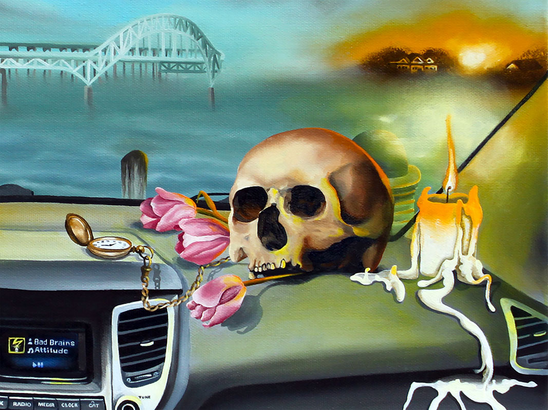 Vanessa Powers - The Contemplation of Sisyphus (with Dashboard Vanitas) - Detail 4