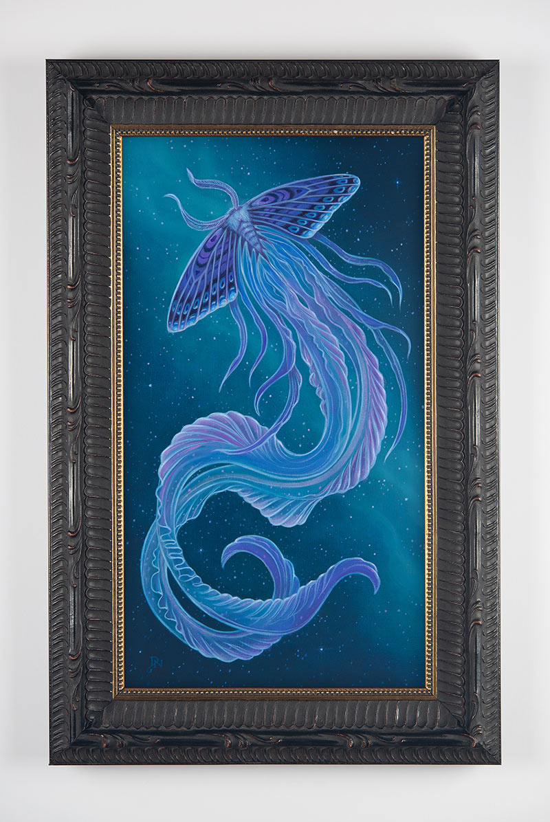 David Natale - Blue Nebula Moth (Framed)